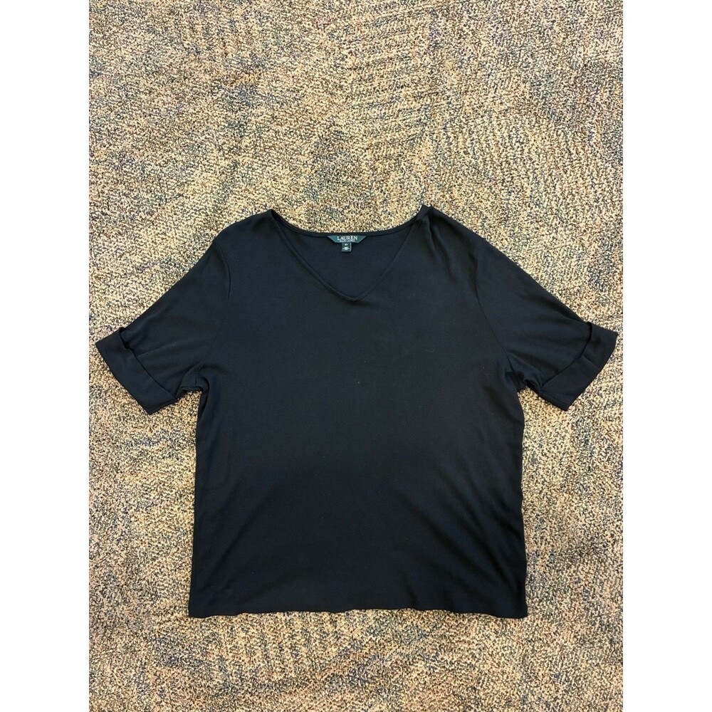 Ralph Lauren Women’s Black Short Sleeve Shirt Size 2X
